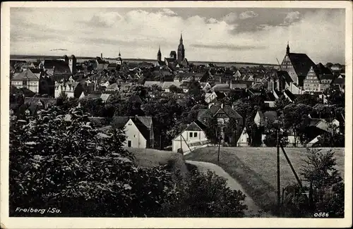 Ak Freiberg in Sachsen, Ortsansicht