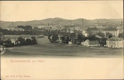 Ak Bischofswerda in Sachsen, Blick vom Süden, Ortsansicht