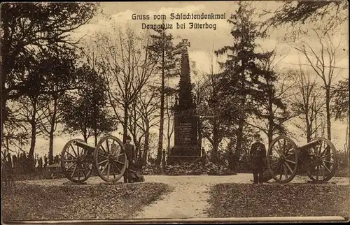Ak Dennewitz Niedergörsdorf in Brandenburg, Schlachtendenkmal, Kanonen