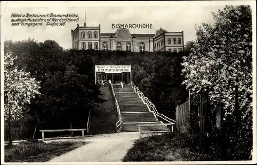 Ak Werder an der Havel, Hotel und Restaurant Bismarckhöhe, Treppe