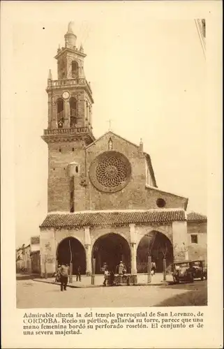 Ak Córdoba Andalusien Spanien, Kirche San Lorenzo