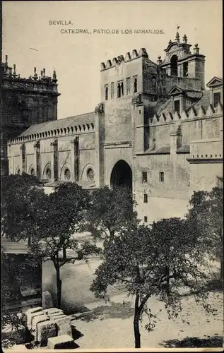 Ak Sevilla Andalusien, Kathedrale, Orangenhof
