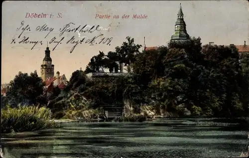 Ak Döbeln in Sachsen, Mulde, Kirchtürme