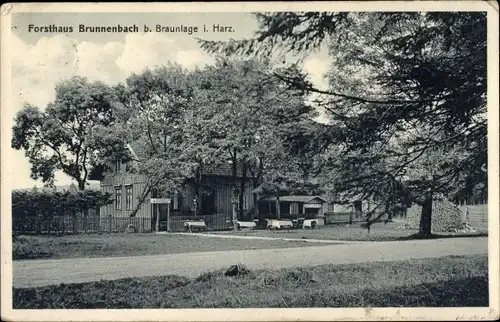 Ak Braunlage im Oberharz, Forsthaus Brunnenbach, Gastwirtschaft