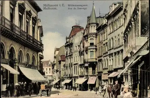 Ak Mulhouse Mülhausen Elsass Haut Rhin, Wildemannsgasse