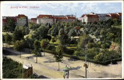 Ak Ústí nad Labem Aussig an der Elbe, Stadtpark