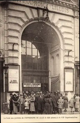 Ak Lille Nord, Die Menge an den Schaltern des Hippodrome de Lille