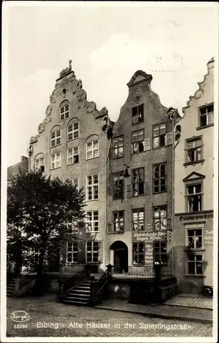 Ak Elbląg Elbing Westpreußen, alte Häuser in der Spierlingstraße