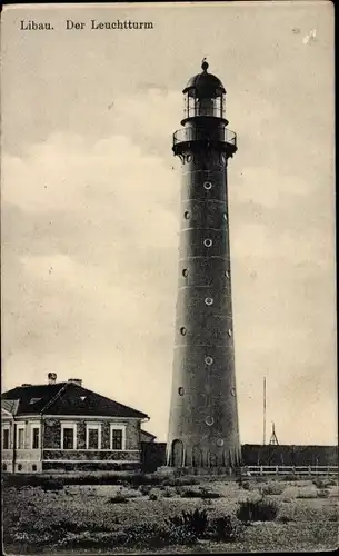 Ak Liepaja Libau Lettland, Ansicht vom Leuchtturm, Bäks