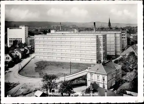 Ak Varnsdorf Warnsdorf Region Aussig, Blick gegen die Kunertwerke