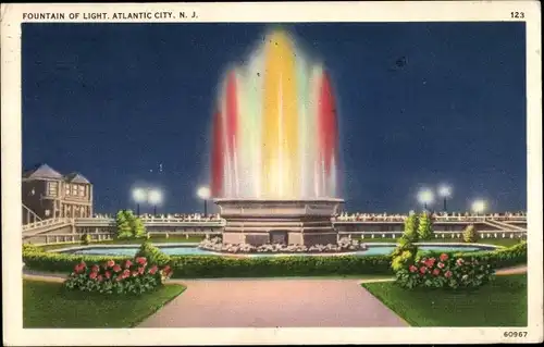 Ak Atlantic City New Jersey USA, Lichtbrunnen