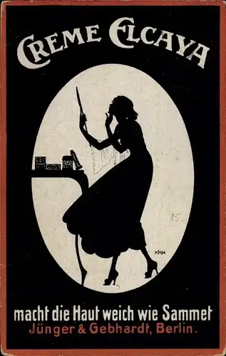 Künstler Ak Creme Elcaya, Jünger & Gebhardt GmbH Berlin, Fabrik für Parfümerien und Feinseifen