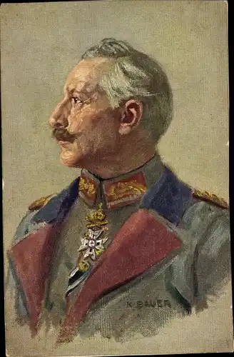 Künstler Ak Bauer, Karl, Kaiser Wilhelm II.