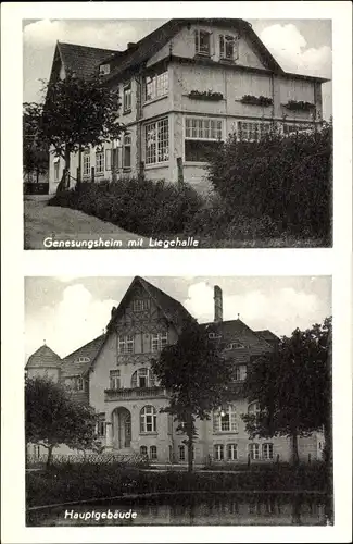 Ak Lenste Grömitz in Ostholstein, Kinder- und Genesungsheim Lensterhof, Hauptgebäude, Liegehalle