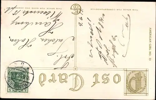 Künstler Ak Gemaltes Portrait einer Frau, Hut, Zöpfe