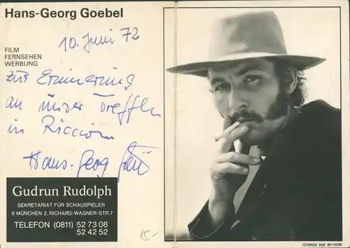 Ak Schauspieler Hans-Georg Goebel, Portrait, Autogramm