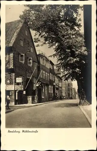 Ak Rendsburg in Schleswig Holstein, Mühlenstraße