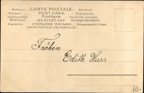 Litho Kind mit Narzissen, Blumenstrauß, Portrait