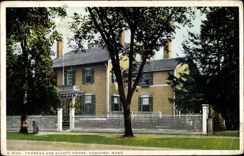 Ak Concord Massachusetts USA, Thoreau und Alcott House