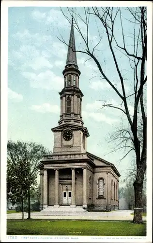 Ak Lexington Massachusetts USA, Erste Pfarrkirche