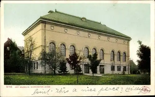 Ak Worcester Massachusetts USA, Kunstmuseum