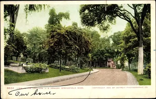 Ak Springfield Massachusetts USA, Blick auf das Gelände der US-Waffenkammer