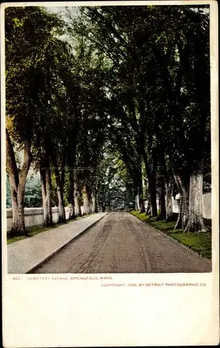 Ak Springfield Massachusetts USA, Cemetery Avenue