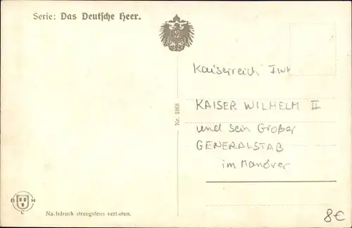 Ak Kaiser Wilhelm II., Großer Generalstab, Manöver