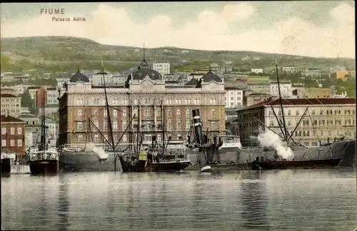 Ak Rijeka Fiume Kroatien, Adria-Palast, Dampfer