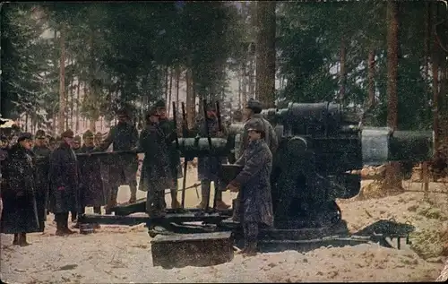 Ak Kaiserlich-königliche Armee beim Laden eines schweren Geschützes, I. WK