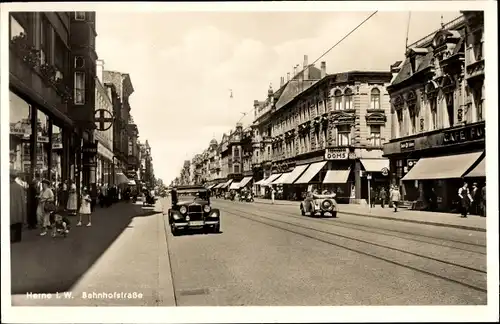 Ak Herne im Ruhrgebiet Westfalen, Bahnhofstraße