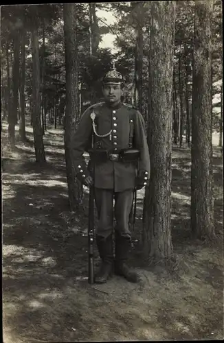 Foto Ak Hammelburg in Unterfranken Bayern, Deutscher Soldat in Uniform, Truppenübungsplatz