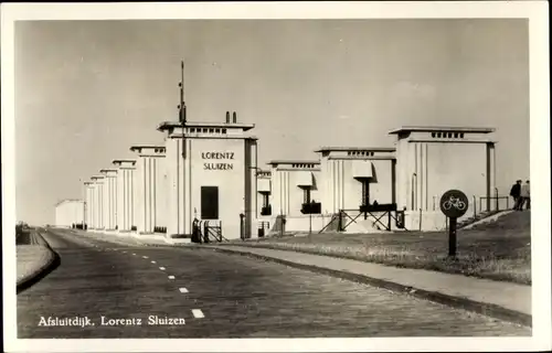 Ak Afsluitdijk Friesland Niederlande, Lorentz-Schleusen