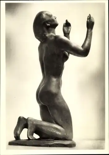 Ak Plastik von Prof. Richard Scheibe, Flehende, Frauenakt