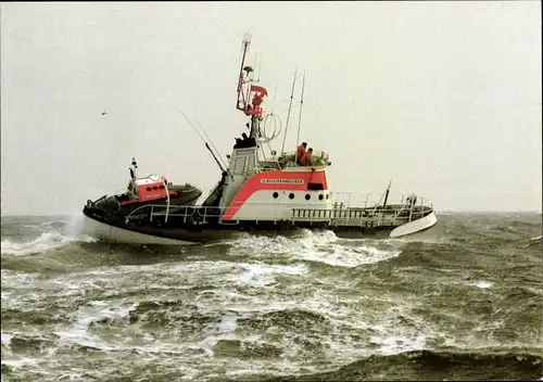 Ak Seenotkreuzer mit Tochterboot Otto Schülke, Seenotrettung