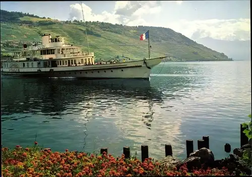 Ak Schiff Italie, Lac Leman, Französische Fahne