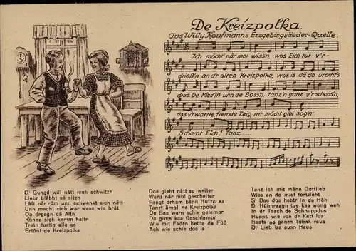 Lied Ak Kaufmann, Willy, De Kreizpolka, Erzgebirge