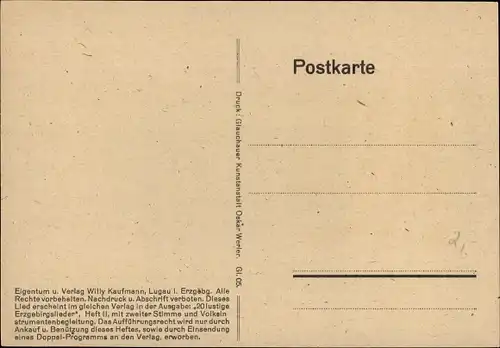 Lied Ak Kaufmann, Willy, De Kreizpolka, Erzgebirge