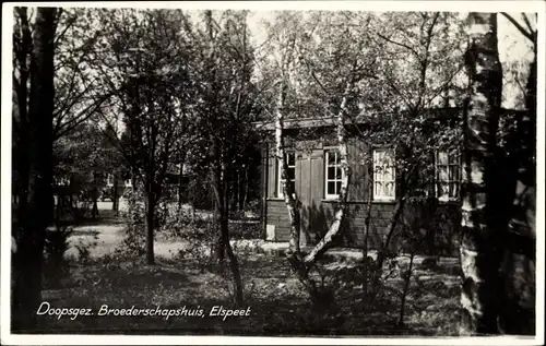 Ak Elspeet Gelderland, Dorpsgezicht Broederschapshuis