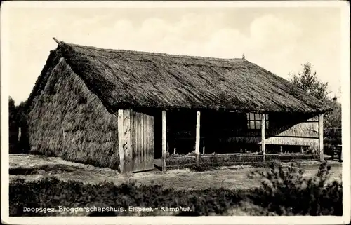 Ak Elspeet Gelderland, Dorpsgezicht Broederschapshuis, Kamphut