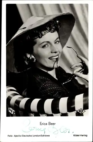 Ak Schauspielerin Erica Beer, Portrait, Autogramm