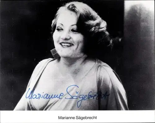 Ak Schauspielerin Marianne Sägebrecht, Portrait, Autogramm