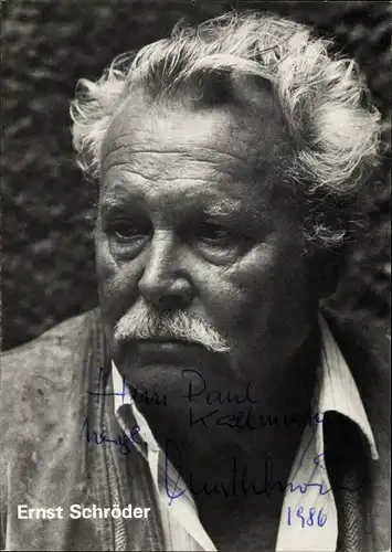 Ak Schauspieler Ernst Schröder, Portrait, Autogramm