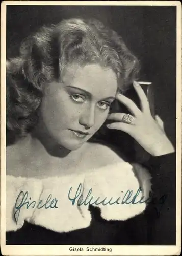 Foto Ak Schauspielerin Gisela Schmidting, Portrait, Autogramm