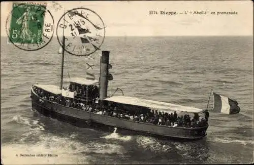 Postkarte Dieppe Seine Maritime, L'Abeille en promenade, Liner