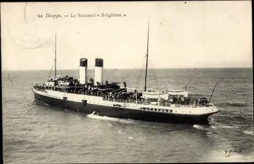 Ak Dieppe Seine Maritime, Dampfer Brighton, Ozeandampfer