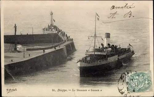 Ak Dieppe Seine Maritime, Le Steamer Sussex