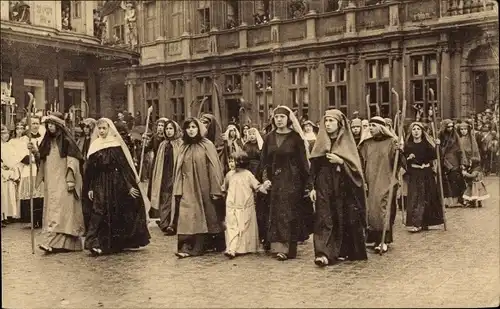 Ak Bruges Brügge Flandern Westflandern, Procession du Saint Sang, Prozession des Heiligen Blutes