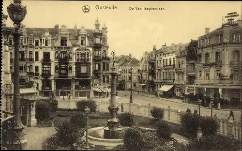 Ak Ostende Ostende Westflandern, The Van Iseghemlaan