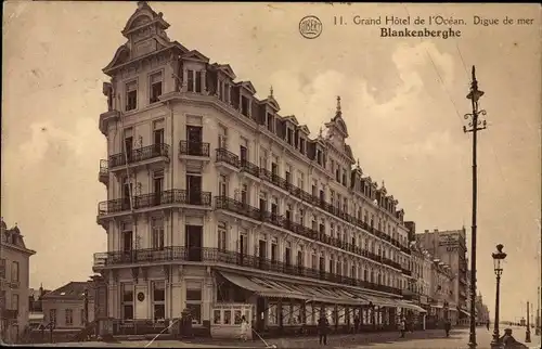 Ak Blankenberghe Blankenberge Westflandern, Grand Hotel de l'Ocean, Seawall